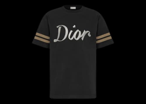 Dior Relaxed Fit Ribbon Logo T-Shirt Black