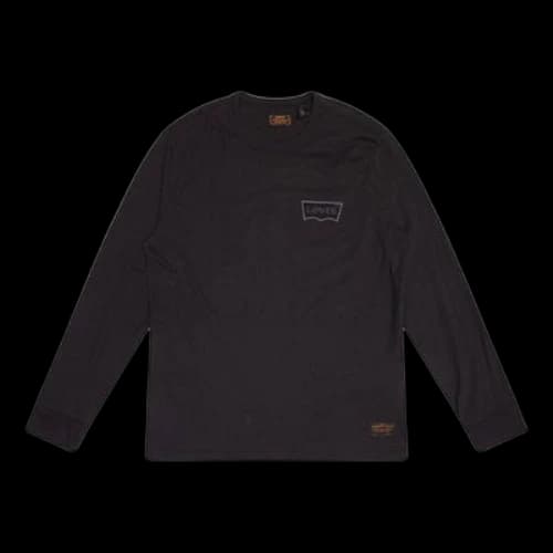 LEVI'S Levis Round Neck Solid Color Long Sleeves Black T-Shirt