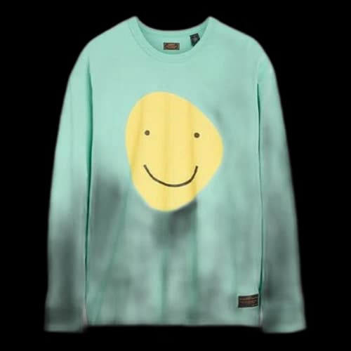 LEVI'S Levis Logo Alphabet Printing Loose Round Neck Long Sleeves Green T-Shirt