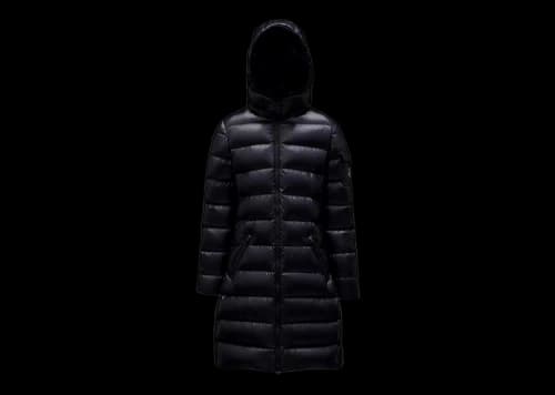 Moncler Girl's Moka Long Down Kid's Jacket Night Blue