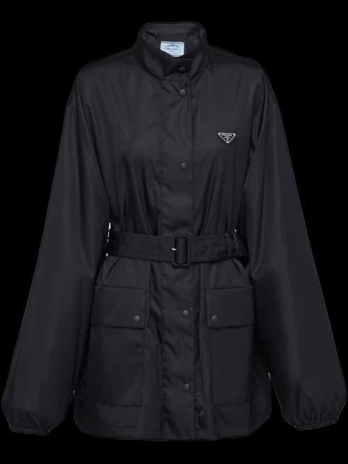 Prada Regernated Nylon Rain Coat Black