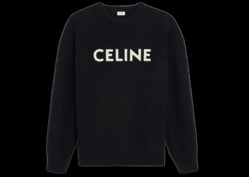 Celine Oversized Sweater In Wool Black