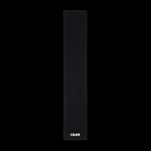 Celine Embroidered Celine Scarf in Ribbed Wool Black