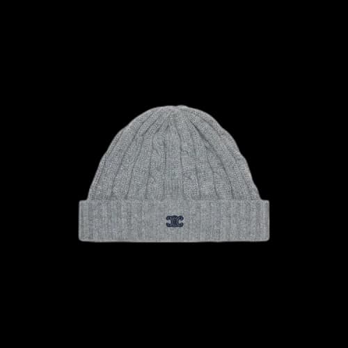 CELINE Triomphe Embroidered Beanie 'Grey'