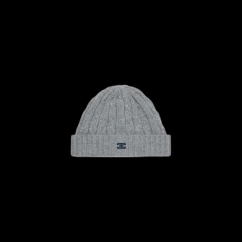 Celine Cable-Knit Beanie in Cashmere Grey