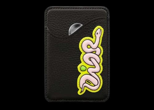 Dior x KAWS Saddle Magnetic Card Holder Black Grained Calfskin