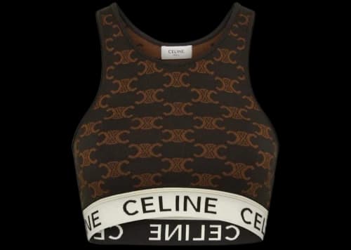 Celine Monogram Bra in Silk Cotton Brown