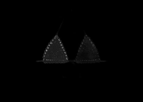 Celine Crocheted Cotton Triangle Top Black