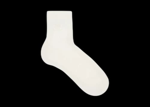 Celine Triomphe Embroidered Ribbed Socks Ecru