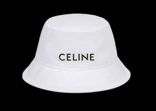 Celine Gabardine Cotton Bucket Hat Off White