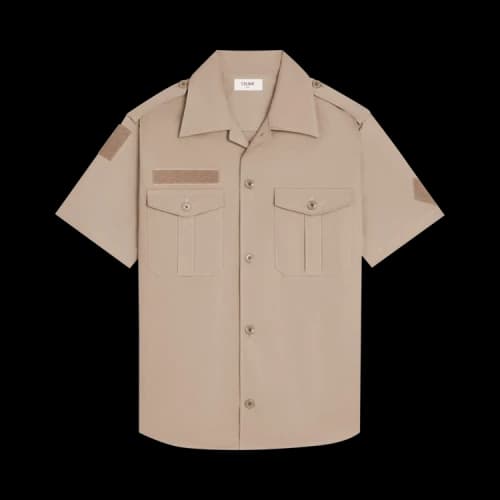 CELINE Short-Sleeve Woven Shirt 'Beige'