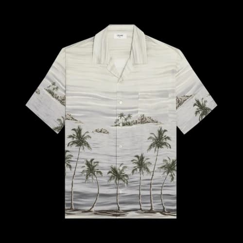 CELINE Hawaiian Shirt 'Craie/Gris'