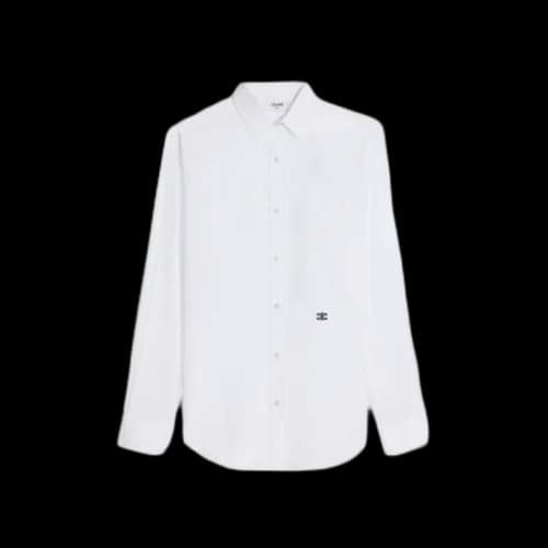 Celine Loose Cotton Popllin Shirt White