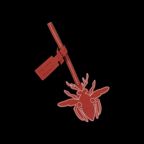 Dior Leather Bee Key Ring 'Red'