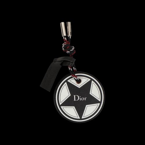 Dior Leather Star Key Chain 'Black'