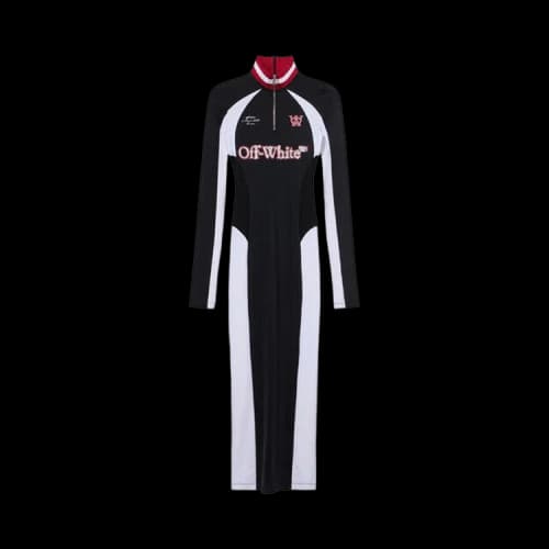 Off-White Tech Jersey Midi Dress 'Black/White'