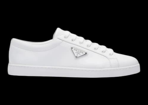 Prada Brushed Sneakers Leather White White