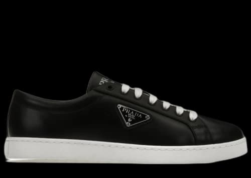 Prada Brushed Sneakers Leather Black Black White