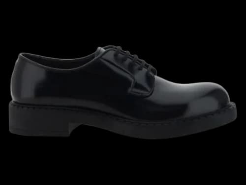 Prada Black Patent Leather Lace-up Shoes Black