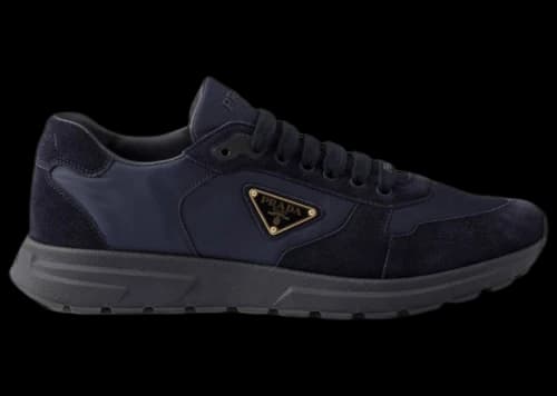 Prada Prax 2.0 Re-nylon and Suede Sneakers Navy