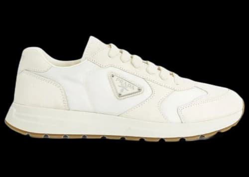 Prada Prax Suede And Re-nylon Sneakers Ivory