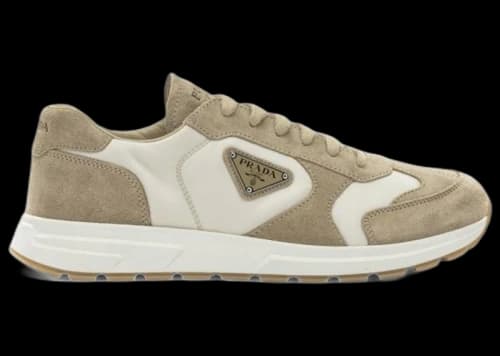 Prada Prax Suede And Re-nylon Sneakers Desert Ivory
