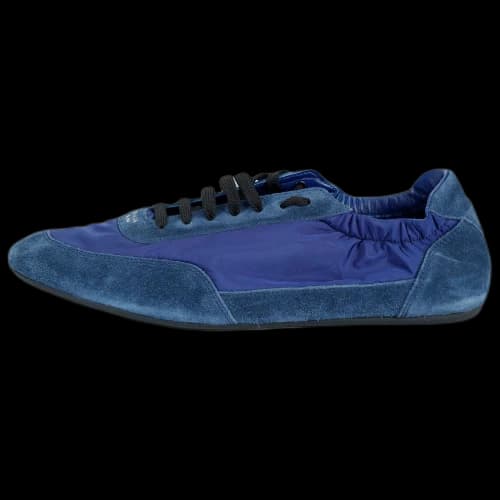 Prada Collapse Sneakers Re-Nylon Suede Elasticized Bluette