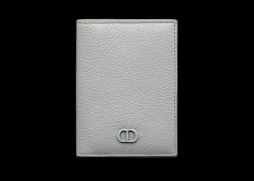 Dior CD Icon Bi-Fold Card Holder Gray