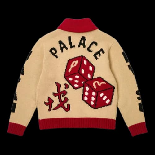 Palace x Evisu Dice Cowichan Knit 'Cream'
