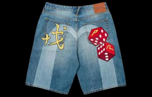 Palace x Evisu Long Denim Short 'Light Wash'