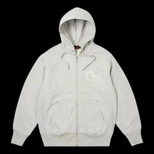 Palace x Evisu Zip Hoody Jacket 'Grey Marl'