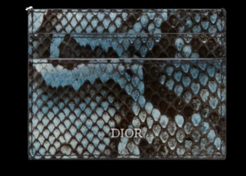 Dior Card Holder Python (4 Card Slot) Blue