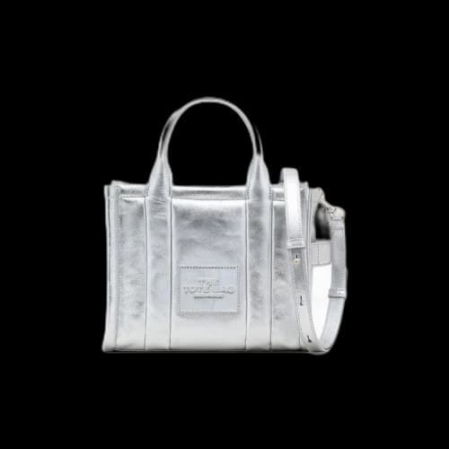 Marc Jacobs The Metallic Leather Small Tote Silver