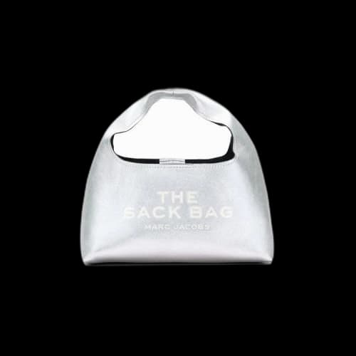 Marc Jacobs The Mini Sack Bag Metallic Leather Silver