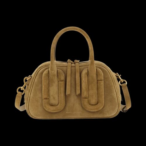 Marc Jacobs Suede Babe Bauletto Bag 'Hazelnut'