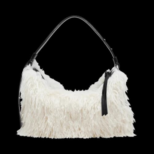 Marc Jacobs Grunge Fur Scene Large Shoulder Bag 'Ivory'