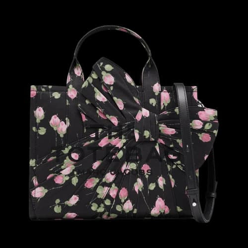 Marc Jacobs The Vintage Floral Oversized Bow Canvas Medium Tote Bag 'Black/Multicolor'