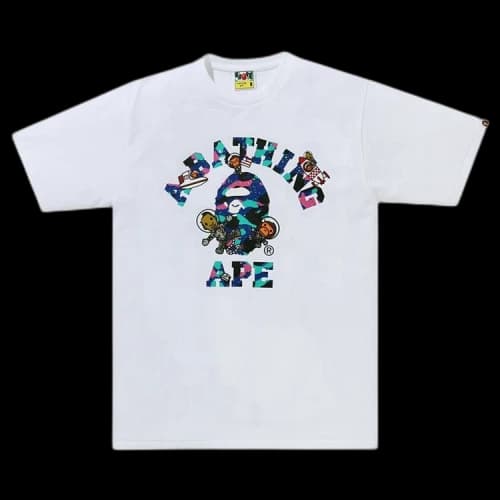BAPE x Kid Cudi College Moon Man Tee 'White'
