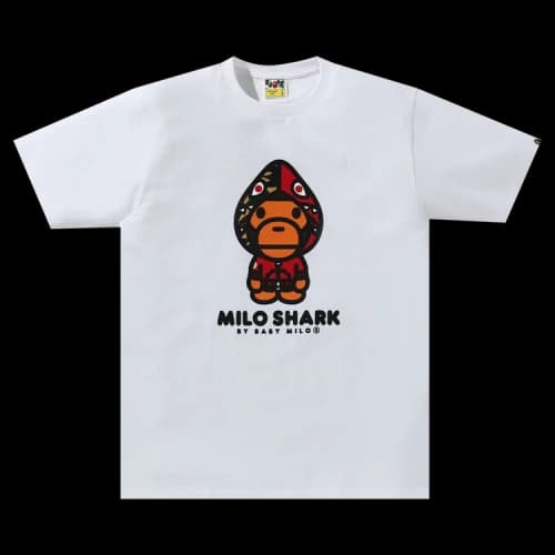 BAPE Milo Shark Tee 'White/Red'