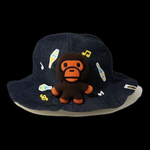 BAPE A BATHING APE BABY MILO Bucket Hat K Denim-Blue