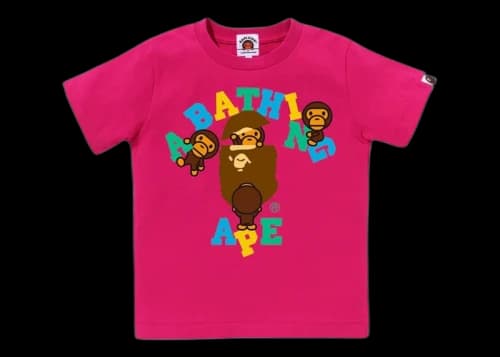 BAPE Kids Colors College Milo Tee Pink