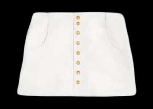 Celine Trapeze Cotton Twill Mini Skirt Off White