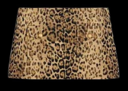 Celine Bandeau Double Wool Mini Skirt Leopard