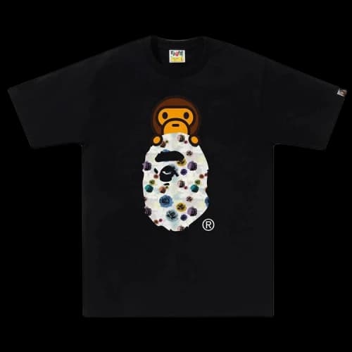 BAPE Floral Camo Milo On Ape Head Tee 'Black'