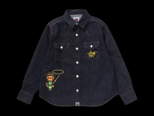 BAPE Kids Baby Milo Western Shirt Indigo
