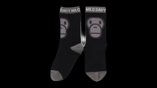 BAPE Kids Milo Face Socks Black