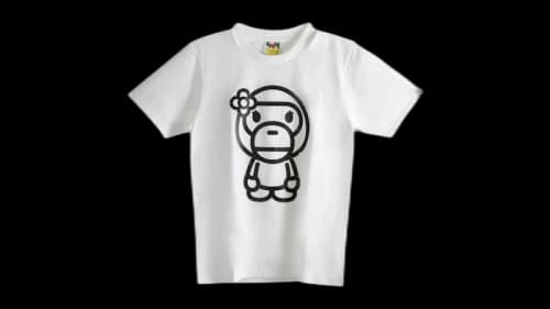 BAPE Women's Crystal Stone Big Baby Lisa Tee Wht