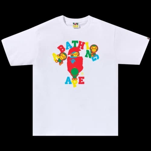 BAPE Colors College Milo Tee 'White'