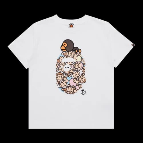 BAPE All Baby Milo Multi Milo On Big Ape Tee 'White'
