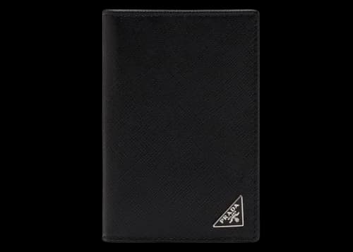 Prada Saffiano Leather Card Holder Black